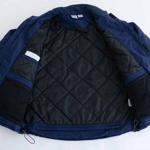 Vintage Bauer Navy The Hague Zip Up Quilt Lined Hockey Winter Jacket Large - Picture 11 of 12